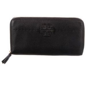 Tory Burch Continental Leather Zip Up Wallet